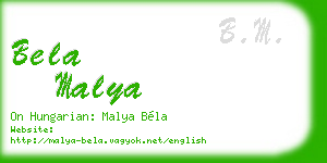 bela malya business card