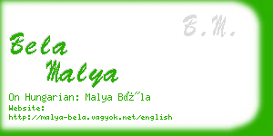 bela malya business card